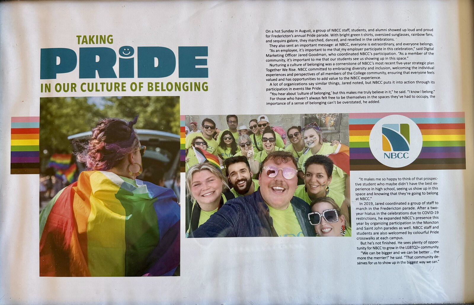 NBCC 'Taking Pride in Our Culture of Belonging' artifact
